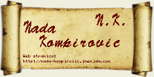 Nada Kompirović vizit kartica
